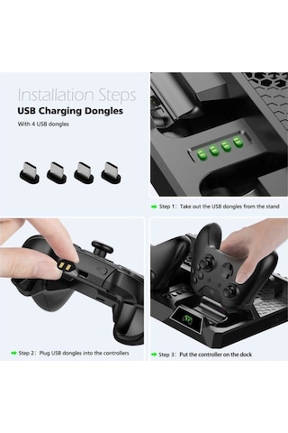 Xbox One Stand Fanlı Şarj Göstergeli Dock Xbox One X S