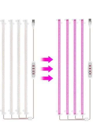 Led Bitki Büyümek Işık Şeritleri 8 W 168 Led 82.6 Lm Parlak Pembe Işık