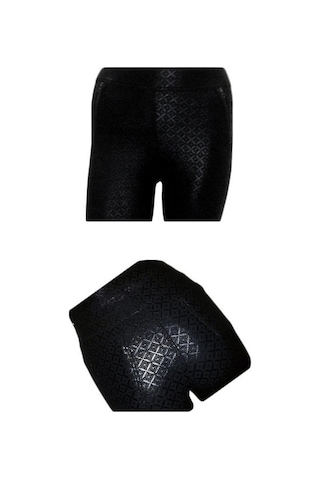 Besttrend Kadın Deri Baskılı Fermuarlı Siyah Pantolon Tayt (161)