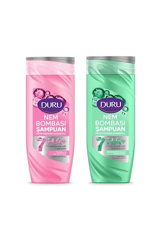 Duru Nem Bombası Şampuan Tüm Saçlar İçin Ve Yağlanmış Saçlar 400 Ml 2 Li Set Tüm Saçlar