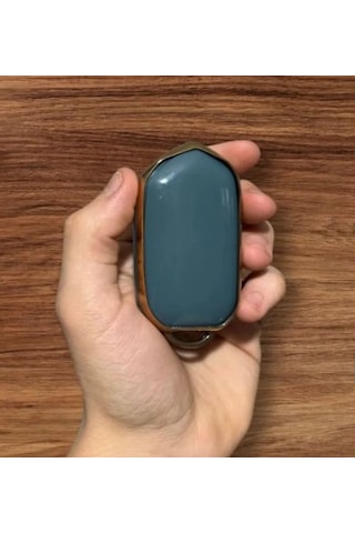 Togg T10x Uyumlu Anahtar Koruma Kılıfı Mavi / Altın Detaylı Lütfe