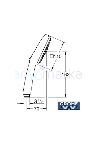 Grohe Tempesta Cube 110 El Duşu, 2 Akışlı - 26746003 Krom