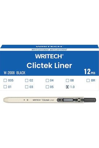 Wrıtech W-2008 Basmalı Fınelıner Br Fırça Tip Kalem - 12'li Kutu Ahşap