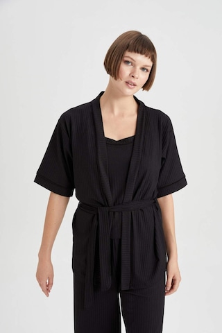 DeFacto   -Fall in Love Yarım Kol Sabahlık B6559AX23AUBK81 Siyah