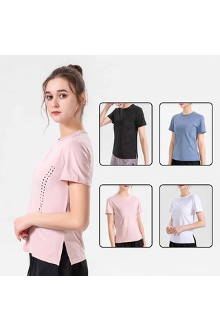 Gajeena Kadınlar İçin Nefes Alabilen Yoga Tişörtü - Esnek, Konforlu Ve Spor Giyim Pembe