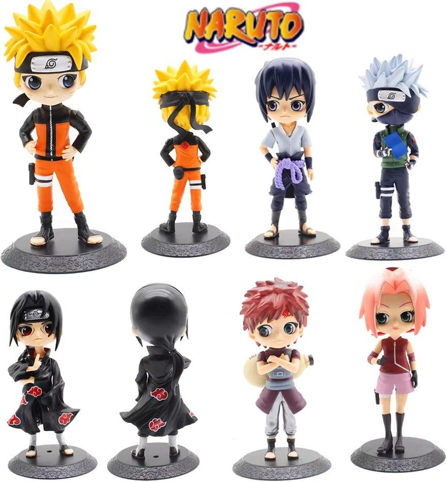 Naruto Shippuden 6'lı Anime Manga Figür Seti Uzumaki Kakashi İtachi Sakura Sasuke Bir Arada 15 Cm. Naruto - Bandai