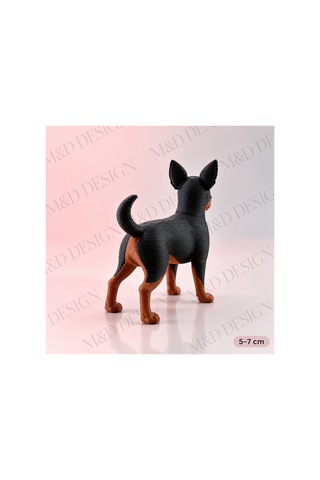 3d Baskı Mini Köpek Figürü Siyah Kahverengi Dekoratif Biblo 5-7 Cm