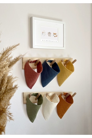 3Baby 6 Adet Organik Pamuk Çift Katlı İki Çıtçıtlı Müslin Bebek Fular - Salya Önlük Çok Renkli