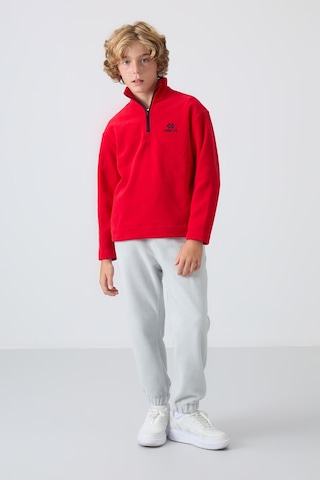 Tommy Life Kırmızı Kalın Yumuşak Dokulu Standart Fit Nakışlı Polar Erkek Çocuk Sweatshirt - 11221 Kırmızı