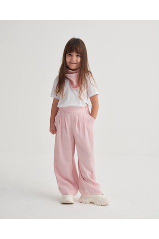 Cigit Pileli Bol Pantolon 2-7 Yaş Pembe