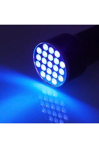 21 Led Ultraviyole El Feneri, 395 Nm Uv Fener, Mor Işık El Feneri Siyah
