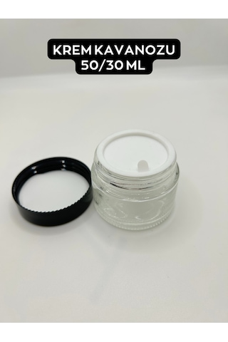Krem Kavanozu 30 Ml Buzlu/normal Cam Siyah Kapak Normal Cam 30 Cc