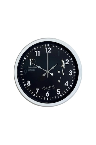 Cumhuriyet Işığı Beyaz Seri 36 Cm Metal Duvar Saati Çok Renkli
