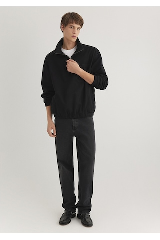 Mavi - Yarı Fermuarlı Antrasit Denim Sweatshirt 0211137-900 Siyah