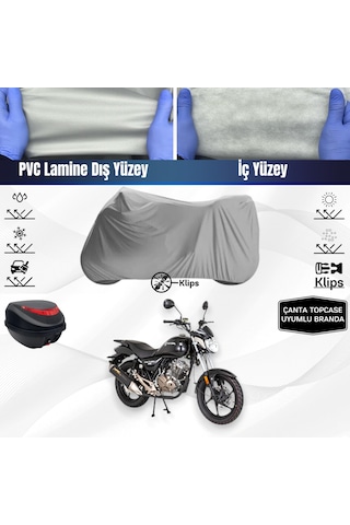 Mondial 125 Vulture İ Motosiklet Brandası Arka Çanta Topcase Uyumlu Motor Branda