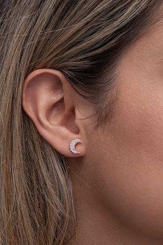 Nereze 925 Ayar Gümüş Minik Ay Yıldız Model Küpe