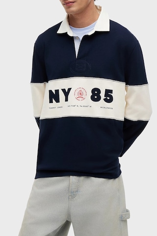 Tommy Jeans Renk Bloklu Relaxed Fit Polo Yaka Sweat Erkek Polo Yaka Sweat Dm0dm23162 C1g Lacivert