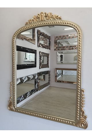 Ayna Denizi Lady Shiny Gold Model Platin Altın Renk Dekoratif Ayna Altın