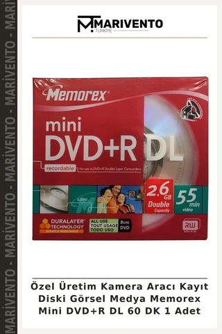 Özel Üretim Kamera Aracı Kayıt Diski Görsel Medya Memorex Mini Dvd+r Dl 60 Dk 1 Adet