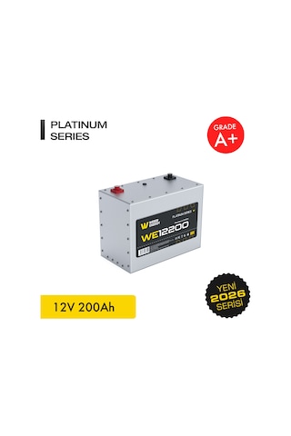 Werer Energy 12V 200Ah LiFePO4 Platinum Series Bluetooth'lu Lityum Demir Fosfat Akü