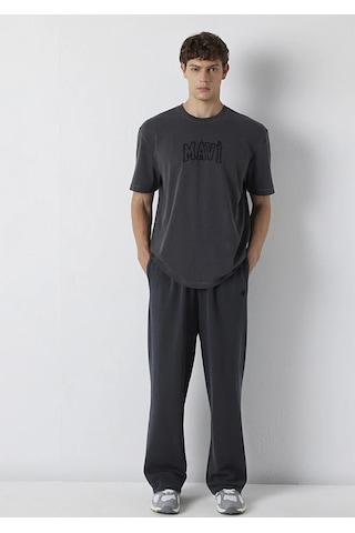 Mavi M0613564-70087 Mavi Logo Baskılı T-shirt Erkek Tişort Füme