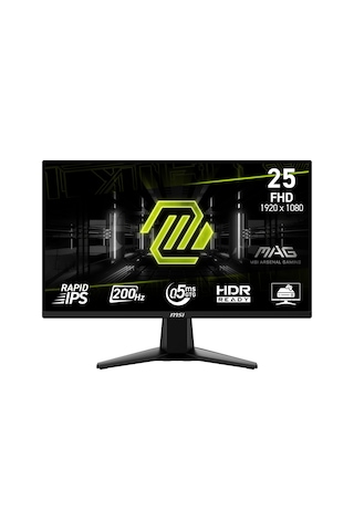 MSI MAG 255F E20 24.5" 200hz 0.5ms Hdmı+dp Hdr Fullhd Freesync Ips Vesa Monitör