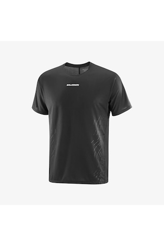Salomon Sense Aero Gfx Erkek Koşu Tişört Deep Black Lc2699800 Siyah