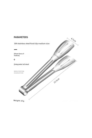 Geeroyoo Ticari Kaliteli 304 Paslanmaz Çelik Gıda Klasması - Kore Stili Barbekü, Izgara Ve Biftek Kullanıma Uygun Üç Çizgili Orta Boy Klasma