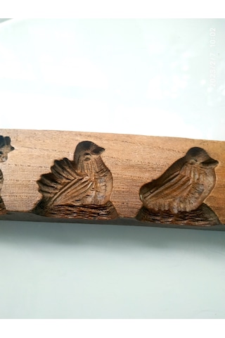 Omeniv Antika Ahşap 6 Figürlü Pasta Kurabiye Kalıbı