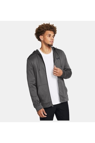 Under Armour Fleece Tam Fermuarlı Kapüşonlu Üst Gri