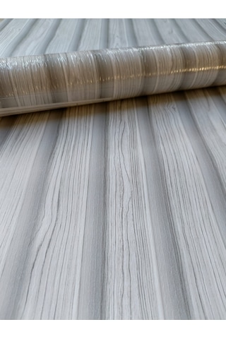 Açıl Gri Üzerine Budaklı Beyaz Çıta Desenli 3d Duvar Kağıdı 5 M²