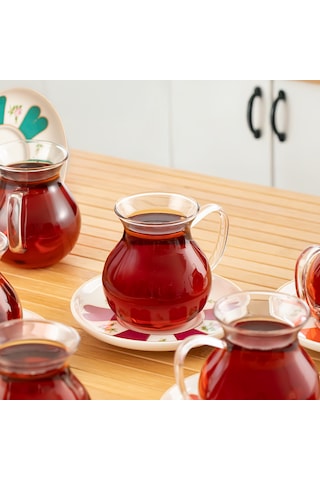 Perotti 17901 Beyoğlu 12 Parça 6 Kişilik Çay Seti Çay Takımı Renkli