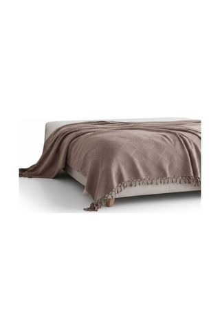 Şaheser Home Mona Pike 220x240 Cm Jakarlı Waffle Dokuma Çift Kişilik Yumuşak Ve Hafif Vizon