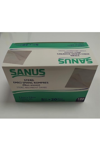 Sanus Steril Emici Spanç Non-Woven Kompres 100 Adet