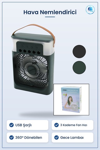 Hava Nemlendirici Fan Usb Masaüstü Ultrasonik 3 Kademe Gece Lam