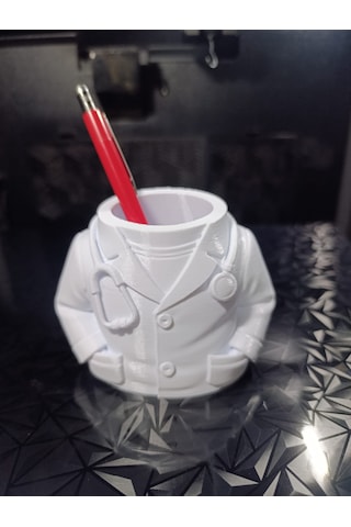 3d Baskı Doktor Kalemlik Masaüstü Kalem Kutusu Beyaz 3d Baskı Doktor Kalemlik Masaüstü Kalem Kutusu Beyaz