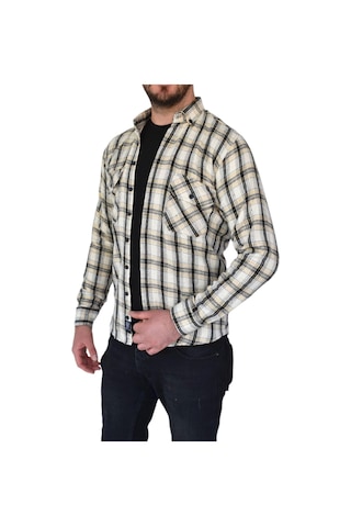 Erkek Kışlık Oduncu Silim Fit Çift Cepli Kapaklı Gömlek Bgl-st02262 Krem