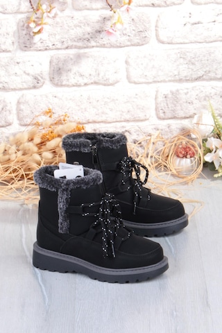 Fort Cool Lina Anatomik Sıcak Astar Kaymaz Taban Kız Çocuk Bot Siyah