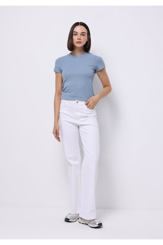 Colin's Colins Slim Fit Yuvarlak Yaka Düz Kadın Mavi Kısa Kol Tişört Cl1075453 Q1.v1 Blm