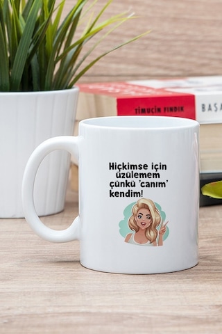 Beyaz Canım Kendim Baskılı Kupa Bardak Beyaz Canım Kendim Baskılı Kupa Bardak