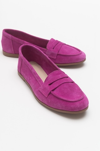 Luvishoes F02 Fuşya Süet Kadın Babet Fuşya