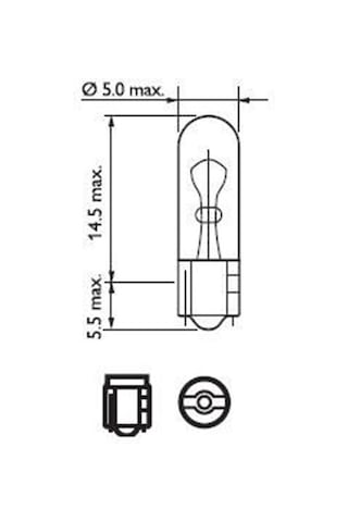 Philips W1.2W Tip - 1.2Watt Küçük Dipsiz Ampul Seti 12516 B2
