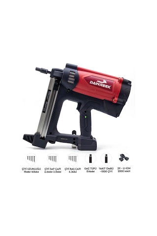 Dawreek BT0249 Çivi Tabancası Gazlı MW50 Gazlı + Batarya