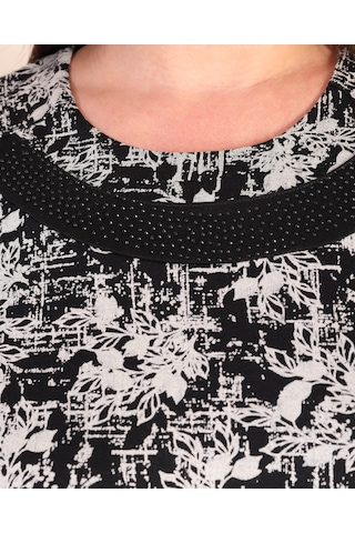 Kadin Tesettur Buyuk Beden Yakası Garnili Anne Elbise 001