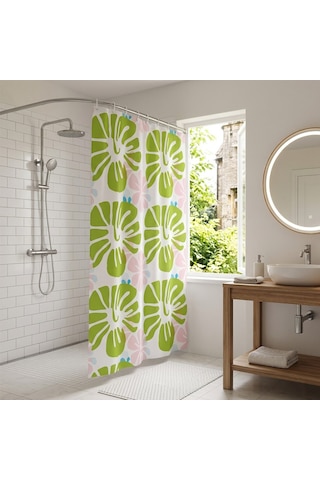 Pvc Banyo Duş Perdesi Çift Kanat Renkli