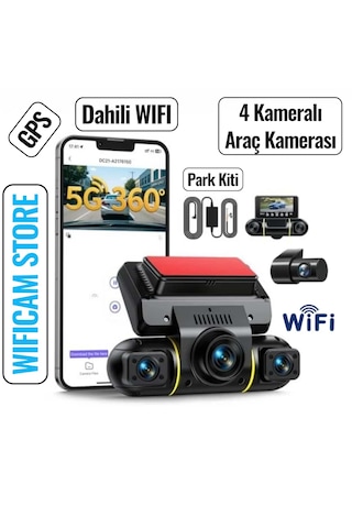 4 Kameralı 4k Uhd Gps Profesyonel Araç Kamerası