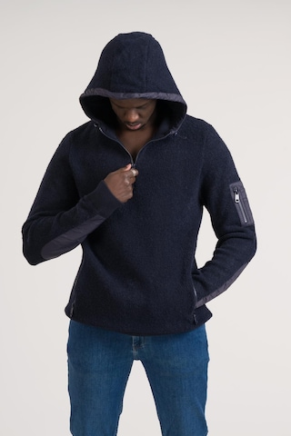 Regular Fit Kapşonlu Yan Fermuarlı Cepli Peluş Sweatshirt Lacivert