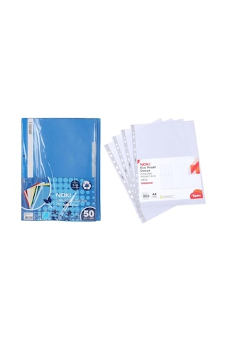 Noki Telli Dosya 50'li + Noki Eco Poşet Dosya 100'lü
