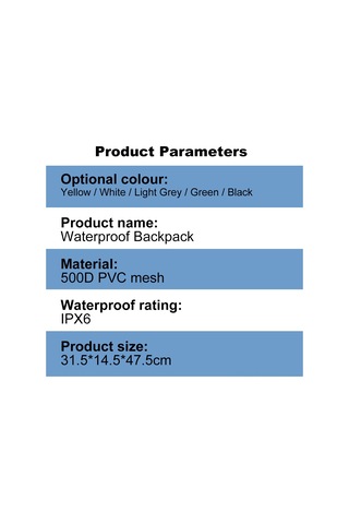 Neevoyu 30l Ipx6 Su Geçirmez Sırt Çantası, 500d Pvc Malzeme, Kuru-ıslak Ayrımı, Dış Etkinlikler İçin Beyaz Beyaz