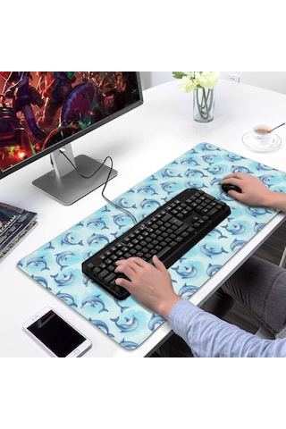 Dolphin Büyük Oyun Mouse Pad 31.5x15.7 Inch,masaüstü, Dizüstü Ve Kablosuz Fare İçin-a19